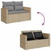 vidaXL Hagesofaer med puter 6 deler beige polyrotting akasie