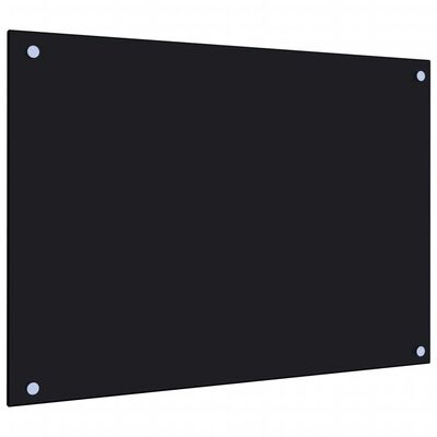 vidaXL Kjøkkenplate svart 70x50 cm herdet glass