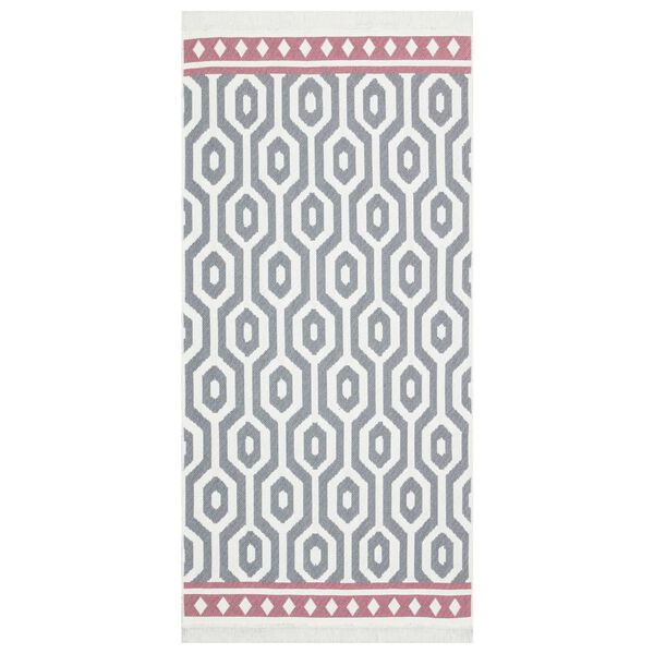 vidaXL Teppe gr&aring; 100x200 cm bomull