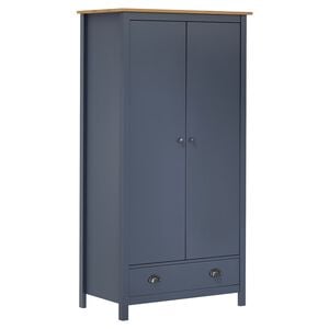 vidaXL Garderobeskap 2 d&oslash;rer Hill gr&aring; 89x50x170 cm heltre furu