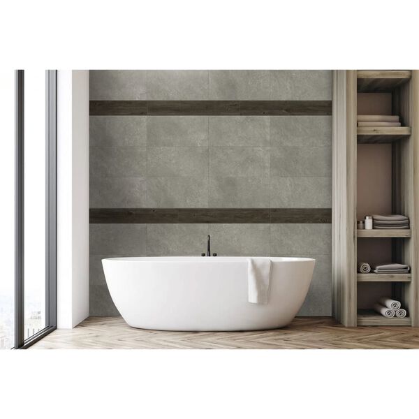 Grosfillex Veggbelegg flis Gx Wall+ 15 stk 15x90 cm brun eik