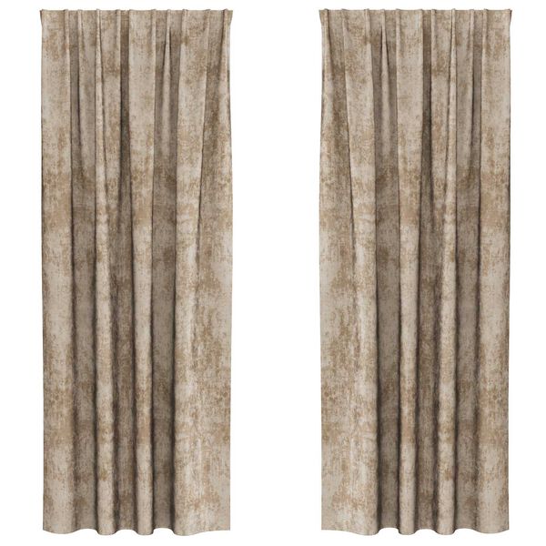 vidaXL Fl&oslash;yel Gardiner 2 pcs champagne 245 x 140 cm Fl&oslash;yel