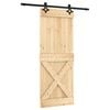 vidaXL Skyved&oslash;r Naturlig og svart 80 x 210 cm Massiv Furu Tre