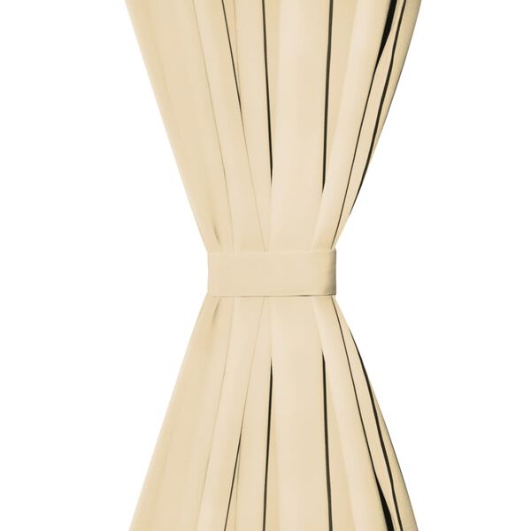 vidaXL Mikrosateng gardiner med hemper 2 stk 140x245 cm beige