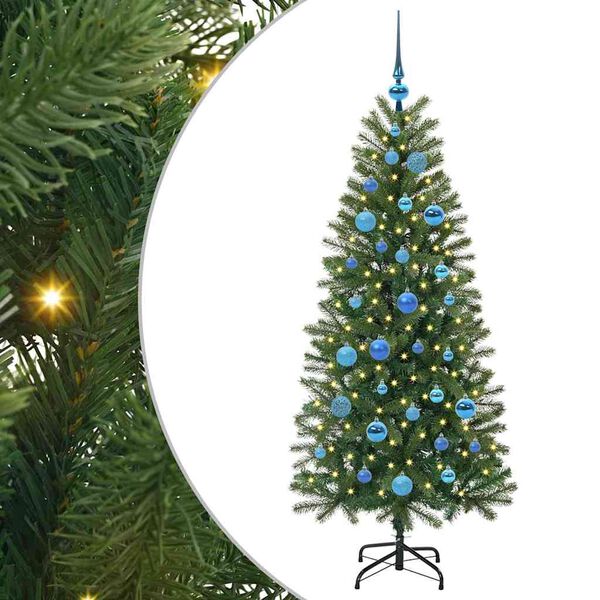 vidaXL Kunstig juletre med 150 LED med stativ gr&oslash;nn 150 cm PE og PVC