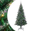 vidaXL Kunstig Forh&aring;ndsopplyst Juletre gr&oslash;nn 210 cm PVC og metall