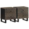 vidaXL Nattbord 2 stk svart 40x33x46 cm heltre mango