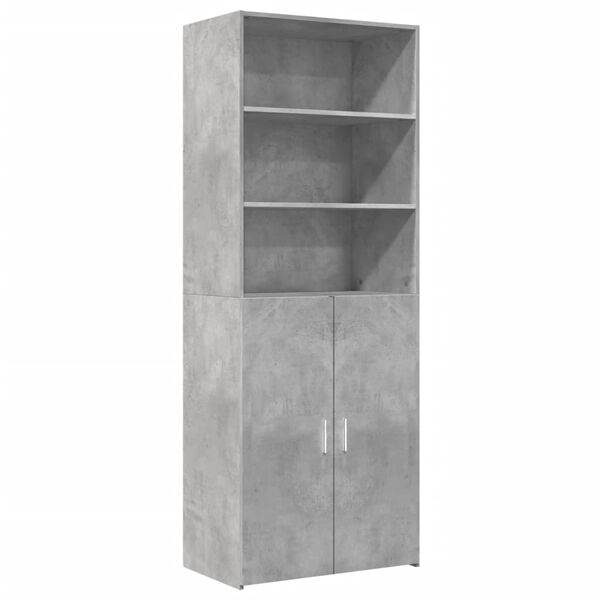 vidaXL Highboard betonggr&aring; 70x42,5x185 cm konstruert tre