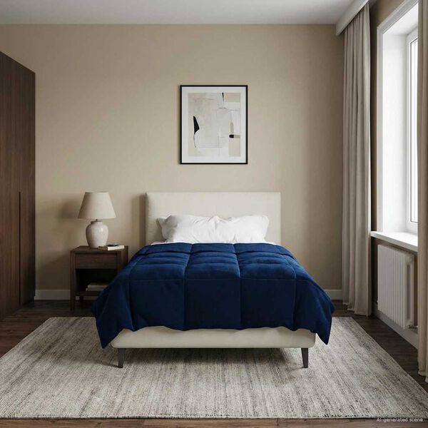 vidaXL Sommerdyne Quilted M&oslash;rkebl&aring; 135 x 200 cm Mikrofiber