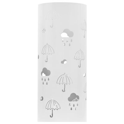 vidaXL Paraplystativ paraplyer stål hvit