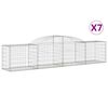 vidaXL Gabionkurver buede 7 stk 300x50x60/80 cm galvanisert jern