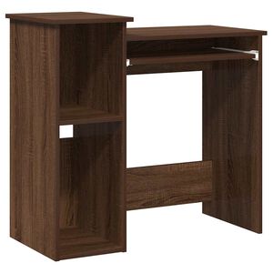 vidaXL Skrivebord med hyller brun eik 84x40x78 cm konstruert tre