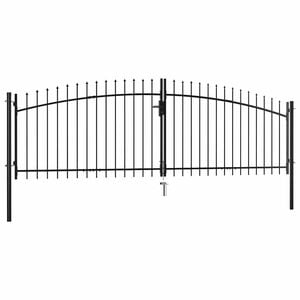 vidaXL Dobbeld&oslash;rsgjerdeport Woerden med spydtopp 400x174,5 cm