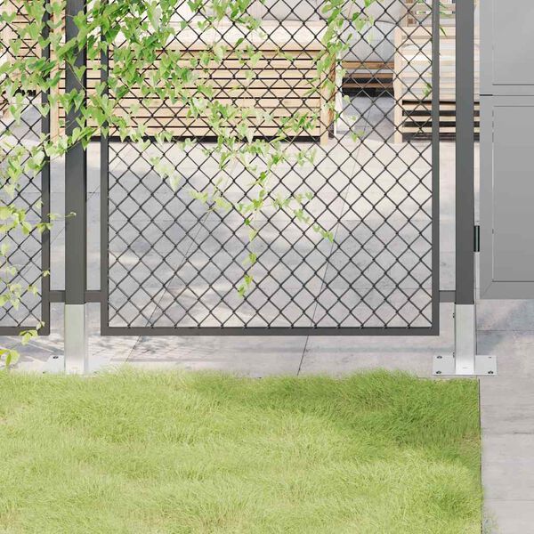 vidaXL Stolpebunner Firkantet 12 stk s&oslash;lv 46x46 mm galvanisert st&aring;l