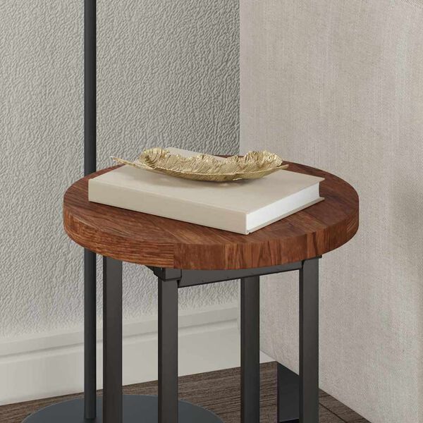 vidaXL Bordplate Mørkebrun Ø 30 x 2.5 cm Solid eik