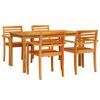 vidaXL Hage Spisegruppe 5 stk. Brun Solid akasietre