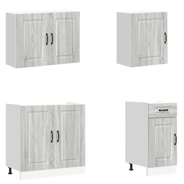 vidaXL Kjøkkenskapssett 7 deler Kalmar grå sonoma konstruert tre