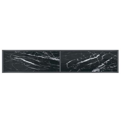 vidaXL Konsollbord svart 180x35x75,5 cm herdet glass