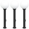vidaXL Pullertlamper med stikkontakt 3 stk 80 cm svart IP44