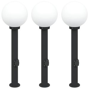 vidaXL Pullertlamper med stikkontakt 3 stk 80 cm svart IP44