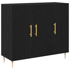 vidaXL Serviesskap Svart Eik 90 x 34 x 80 cm Konstruert tre