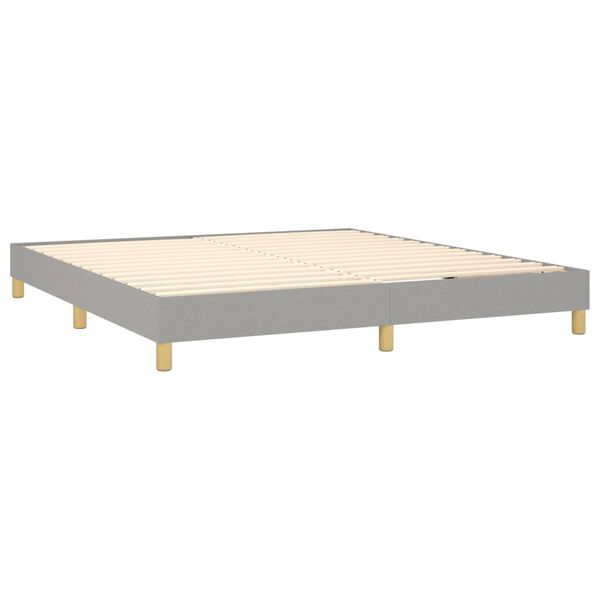 vidaXL Boxspring-sengeramme lysegrå 180x200 cm Super King stoff