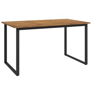 vidaXL Hagebord med U-ben 140x80x75 cm heltre akasie