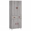 vidaXL Highboard gr&aring; sonoma 69,5x34x180 cm konstruert tre