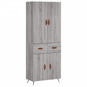 vidaXL Highboard gr&aring; sonoma 69,5x34x180 cm konstruert tre