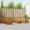 vidaXL Sofasett 10 pcs Naturlig Solid akasietre