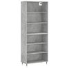 vidaXL Highboard betonggr&aring; 69,5x32,5x180 cm konstruert tre