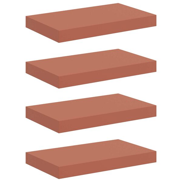 vidaXL Vegghylle Veggmontert 4 pcs R&oslash;d 40 x 23,5 x 4 cm Konstruert tre