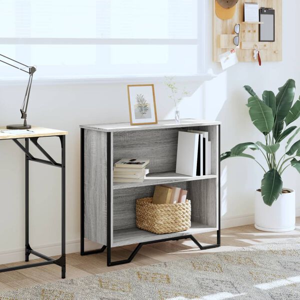 vidaXL Bokhylle gr&aring; sonoma 80x31x74,5 cm konstruert tre