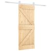 vidaXL Skyved&oslash;r Naturlig og Hvit 85 x 210 cm Massiv Furu Tre