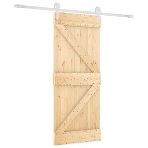 vidaXL Skyved&oslash;r Naturlig og Hvit 85 x 210 cm Massiv Furu Tre