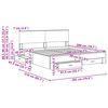vidaXL Sengestamme med hodegjerde Hvit 200 x 200 cm Konstruert tre