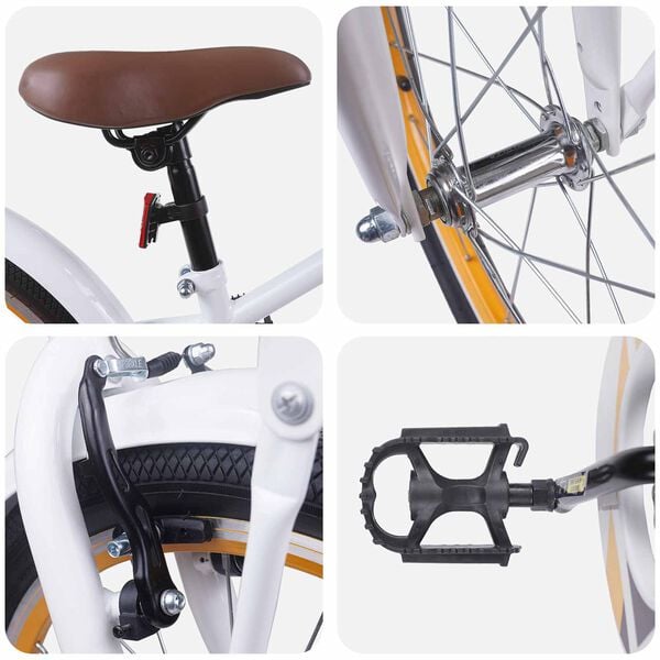 vidaXL Barnesykkel 20 Tommer for 6-11 &aring;r gammel Hvit