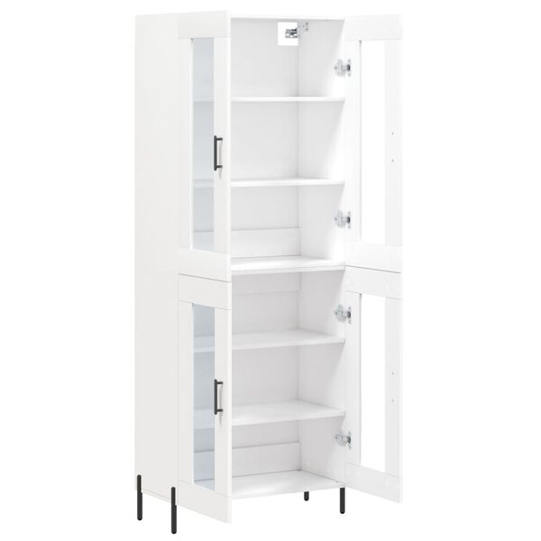 vidaXL Highboard hvit 69,5x34x180 cm konstruert tre