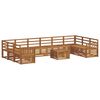 vidaXL Utend&oslash;rs sofa-sett 11 pcs Naturlig Solid akasietre