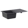 vidaXL Oppvaskkum med avrenningsbrett Granitt 76,5 cm x 46 cm x 28 cm