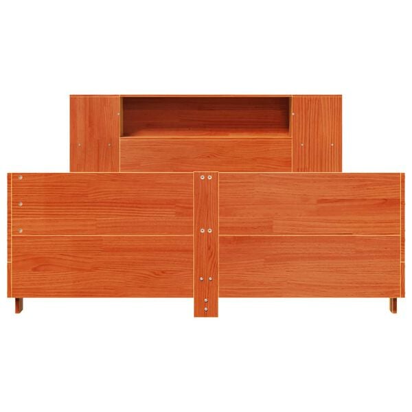 vidaXL Sengeramme uten madrass voksbrun 140x200 cm heltre furu