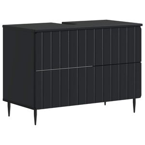vidaXL Baderomsvaskeskap ZWOLLE Svart 82 x 41 x 58,5 cm Konstruert tre