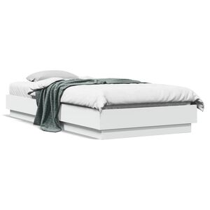 vidaXL Sengeramme hvit 100x200 cm konstruert tre