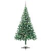 vidaXL Forh&aring;ndsbelyst kunstig juletre med kulesett 120 cm 230 grener