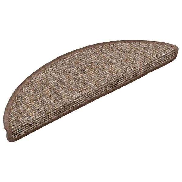 vidaXL Trappematter 15 stk 56x17x3 cm lysebrune halvrund