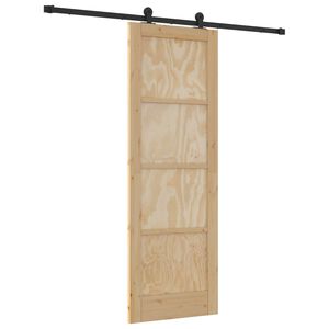vidaXL Skyved&oslash;r Naturlig og svart 73,5 x 211 cm Heltre furu