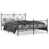 vidaXL Sengeramme i metall med hode- og fotgavl svart 150x200 cm