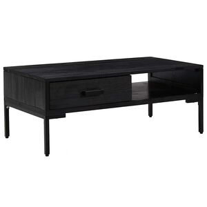 vidaXL Salongbord svart 90x50x35 cm heltre furu