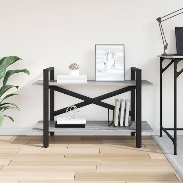 vidaXL Bokhylle Gr&aring; Sonoma 100 x 33,5 x 64 cm Konstruert tre