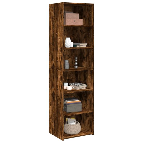vidaXL Highboard røkt eik 50x41x185 cm konstruert tre